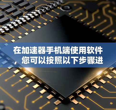 在加速器手机端使用软件，您可以按照以下步骤进行