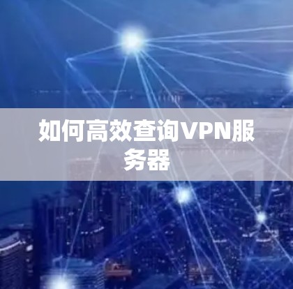 如何高效查询VPN服务器