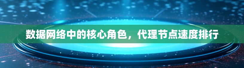 数据网络中的核心角色，代理节点速度排行