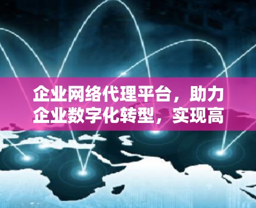 企业网络代理平台，助力企业数字化转型，实现高效管理与合规规范