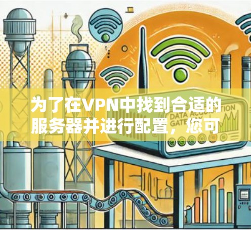 为了在VPN中找到合适的服务器并进行配置，您可以按照以下步骤进行